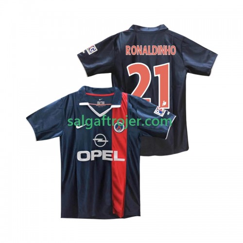 Paris Saint-Germain PSG RONALDINHO 21 2001 Fodboldtrøjer Retro Hjemmebanesæt 2002 Kort ærmer Paris Saint-Germain PSG RONALDINHO 21 2001 Fodboldtrøjer Retro Hjemmebanesæt 2002 Kort ærmer